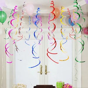 Party Decoration 6 pieces/bag Happy Birthday Decoration Metal Ceiling Pendant Rotating Baby Shower Wedding Halloween Birthday Party Decoration 231122