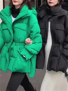 Women's Trench Coats Green Parkas Coat Women Winter Jacket Autumn 2023 Korean Fashion Oversized Jackets Casual Thicken Warm Y2k Outerwear