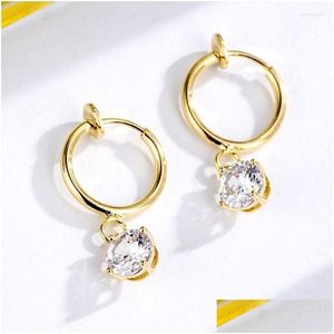 Dangle & Chandelier Dangle Earrings Mengyi Creative No Perforation Earring For Womens Kpop Party Shiny White Zircon Drop 9 2 5 Jewelry Dholq