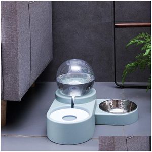 Cão Tigelas Alimentadores Matic Pet Feeder Talheres Cat Pot Tigela S Comida para Médio Pequeno Dispensadores Fonte Y200917 Drop Delivery Home Garde Dhzlh