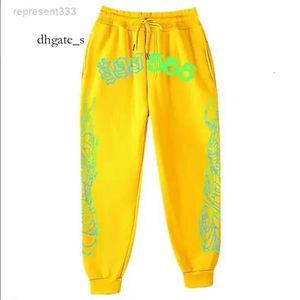 dhgate sp5der tracksuit Men's Pant spider 555 Warm Fashion Sweatpants Men Autumn Winter Escent Green Spider Web Graphic Flame Print Jogger 230105 BB7K