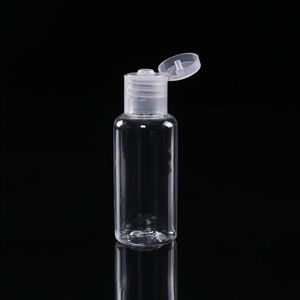Garrafa plástica do animal de estimação 60ml com tampa da aleta garrafa redonda transparente para o gel desinfetante descartável da mão do removedor da composição Hjxug