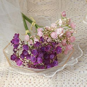 Dekoratif çiçekler 23cm küçük nefes gypsophila sahte yapay kiraz çiçekleri diy düğün partisi dekor buket sahte çiçek şube