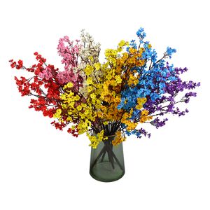 Nova chegada de flores artificiais de seda para bebês, buquê grande em massa, flor de cerejeira falsa, flores de gipsófila, toque real, flor de seda para decoração de escritório doméstico