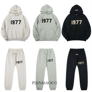 Dress Designer Men's 1977 Essentail Hoodie Pants Fashion Casual Number Sweatpants Jogging Hip Hop Essentialhoodie High Quality Sweatshirt 722