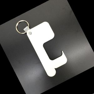 Press Elevator Tool Sublimation Blank Key Buckle Door Keyring White Diy Contactless Keychain Home Outdoor 73X32Mm Portable 0 86Bd G2 Dh4Li