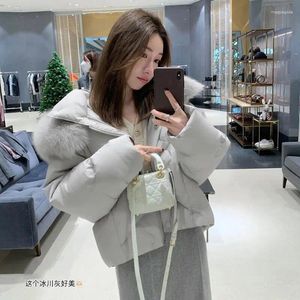 Mulheres Trench Coats Pele Com Capuz Parka Mulheres Casual Moda Casaco Curto 2023 Inverno Down Algodão Acolchoado Jaqueta Feminina Zipper Sólida Neve Desgaste