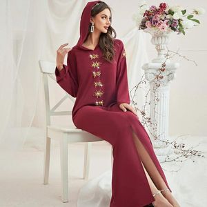 Abbigliamento etnico Eid Djellaba Abaya Dubai Turchia Arabo Abito lungo musulmano Setoso Pakistan Islam Abiti da sposa da sera marocchini caftano