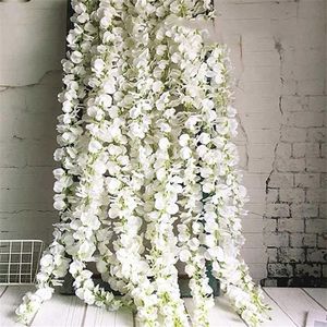 Intero 20 pezzi set fiore di glicine artificiale appeso rattan sposa fiori ghirlanda decorazioni natalizie per giardino di casa el 21102194v