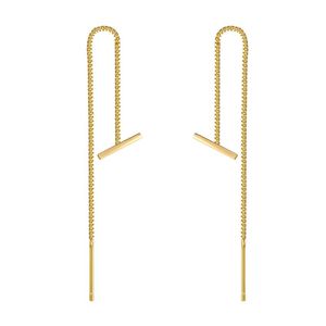 Dingle örhängen ljuskrona som säljer 925 Sterling Silver Small Cuboid Geometric Drop Earring Wire Minimalist Personality Trendy Gold Plated