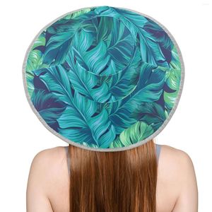 Wide Brim Hats Damen Sonnenhut Multifunktion Anti-UV Sommer Tropical Palm Leaf Print Lady Visor Cap Female Beach Outdoor