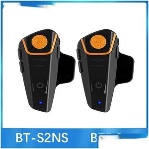 Motorcycle Intercom Walkie Talkie Bt-S2Ns Helmet Bt Headset Moto Waterproof Mti Interphone 1000M Interfones Mp3 Fm Intercomunicador Dheiu