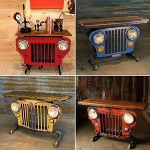 Decorative Objects Figurines Mini Steampunk Industrial Table Model Home Decor Resin Art Ornament Desktop Antique Car Head Figurines Gift Desk Accessories 230422