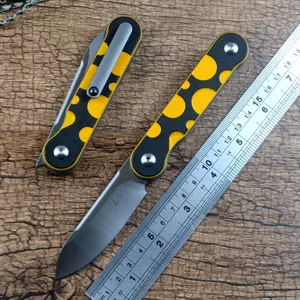 TWOSUN Klappmesser D2 Satin Klinge TC4 Titan G10 Griff Outdoor Survival EDC Täglichen Jagd Werkzeug TS414