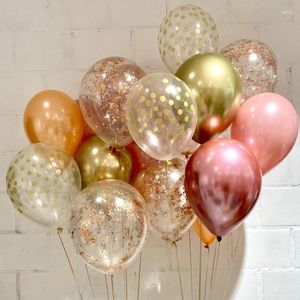 Decoração de festa 10 pcs casamento metálico cromo confete balão de látex 10 polegadas rosa ouro prata globos decorações de aniversário brinquedos de chá de bebê