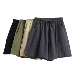 Men's Shorts 2023 Summer Women Cotton Linen Pants Brand Comfortable Loose Casual Bohemia Black Gray Women'