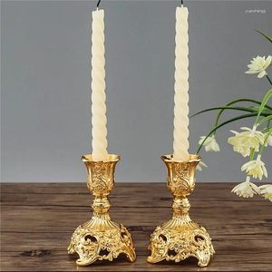 Candle Holders 2pcs/Set Gold Silver Desktop Stand Bouquet Party Wedding Table Centerpiece Christmas Home Decoration