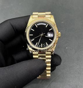 40mm Relógios Homens GmF Versão Pesada Relógio Masculino Amarelo Ouro Automático 2836 Vidro Safira ETA Gm Maker Data Hora Dia Verde Champanhe 228238 Relógios de Pulso