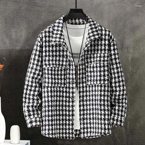 Men's Jackets Plus Size Plaid Men 10XL Coat Spring Autumn Fashion Casual Black White Coats Male Big 9XL