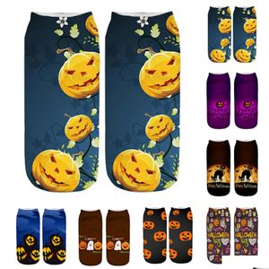 Calzini per bambini Short 3D Threensional Halloween Natale Gatto e cane Stampa Scheletro sportivo Piedi fantasma Calzino nudo Consegna Baby Mate Dhm3Z