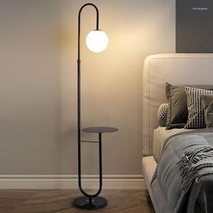 Golvlampor modern lampa led stående med runda bord glas boll konst deco vardagsrum läsljus el sovrum sängsidan