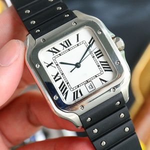 패션 맨 시계 자동 기계 운동 캐주얼 시계 고무 스트랩 40mm 손목 시계 생일 선물 선물 Montres de Luxe Orologio
