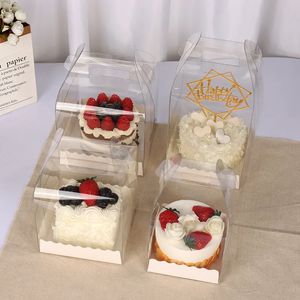 Gift Wrap 10Pcs 345 Inch Birthday Cake Packaging Box PVC for Transparent Packing Boxes Organizer Case Home 231121