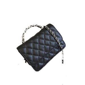Moda simples pequeno quadrado saco feminino designer de alta qualidade corrente couro diamante saco verificação móvel crossbody saco