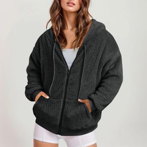 Felpe con cappuccio da donna Felpa in pile taglie forti Felpa con cappuccio con cerniera Cappotto pullover allentato Camicia con cappuccio Ropa De Mujer Abiti invernali