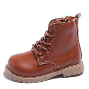 Cross Strap Side Zipper Children's Boots 2024 British Style Autumn Boys and Girls Boots Martin Shoes Single Small and Medium Leather Boots