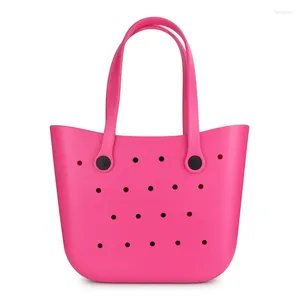 Storage Bags Hole Bag EVA Handbag Plastic Molded Beach Basket Hand For Women Organizer Cosmetic