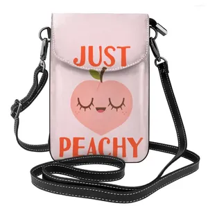 Card Holders Just Peachy Shoulder Bag Fruits Cartoon Gifts Funny Women Bags Leather Work Student Purse