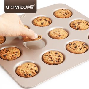 ベーキング型Chefmade Whoopie Cake Pan 12-Cavity Round Non-Stick Muffin Pan Whoopie Coopie Biscuit Bakeware Molds 230421用ベイクウェア型