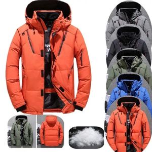 Jaquetas masculinas jaqueta homens pato branco inverno casaco à prova de vento quente parkas viagem camping sobretudo em engrossar cor sólida roupas com capuz 5xl 231121