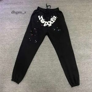 dhgate sp5der tracksuit spindel hoodie sweatpants sp5der pant blå spder unga thug män svettbyxor bästa kvalitet spindel webbmönster joggar dragstring byxor x7ew