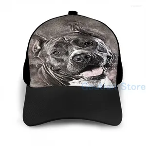 Ball Caps Fashion American Staffordshire Terrier - Amstaff Basketball Cap Men Men Graphic Print Black Unisex Adult Hat