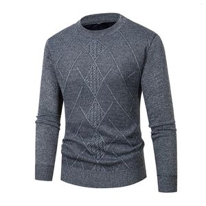 Men's Sweaters Mens Sweater Autumn And Winter Rhombock Nkit Crewneck Solid Color Board Is The Shape Male Clothing Soft Blouse Jumpers