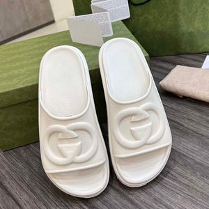 2024SS Slippers Women's Interlocking G Sandals Mens Mens Sandals Rubber Platform Slide Flip Flops Summer Shoes Dearfoam Chaco244 S396 S