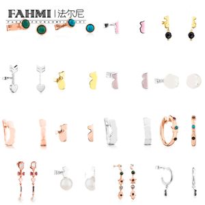 Fahmi fresco e semplice rotondo orso perlato ad anello aperto stella a forma di cuore Orecchini romantici Diamante Full Diamond Speciali per bambini Mater