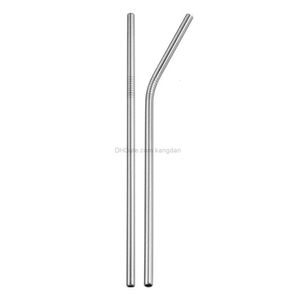 Colorful Stainless Steel Drinking Straw 21.5cm Straight Bent Reusable Straws Juice Party Bar Chicken Accessorie