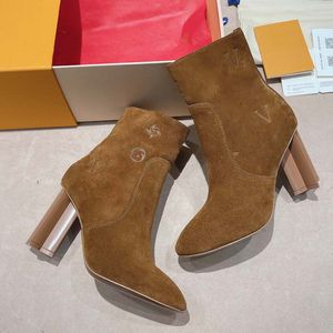 Designer Boots Paris Luxury Brand Boot äkta Leather Ankel Booties Woman Short Boot Sneakers Trainers Slipper Sandaler år 1978 S506 02