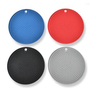 Table Mats 1Pcs Silicone Heat Insulation Mat Solid Color Environmental Protection Non-toxic Non-ironing Soft Non-slip Placemat Coasters