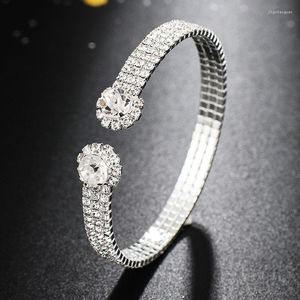 Bangle Full Crystal Energy Sport Теннисные растяжки из нержавеющей стали браслеты для пары ручных ювелирных изделий B278