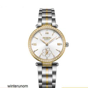 Rosdn Import Watches Rosdn Women's Watch Talent Series Quartz Steel Band Watch Watch Watch Watch Watch Watch 3215L Room Gold White Twarz stalowy zespół HBH8