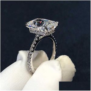 Band Rings Band Rings 2021 New Arrivals 925 Engagement Ring Luxury Bold Big Wedding Set For Bridal Women African Finger Christmas Gift Dhloi