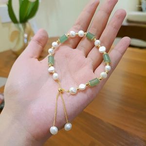 Charm Bracelets Chinese Style Natural Freshwater Pearl Bracelet Women's Light Luxury Bamboo Trendy Hand Jewelry