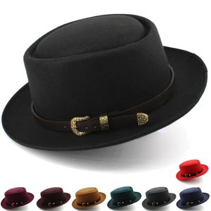 Breda gräl hattar hink män kvinnor ull klassisk fläsk paj retro fedora trilby sunhat street stil kepsar party resor utomhus storlek US 7 14 uk l 231122