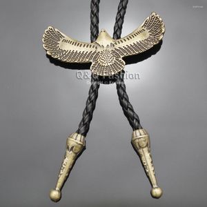 Colares pendentes Cowboy Flying Eagle Leather Rodeo Western Bolo Bola gravata Tirada Jóia de joias