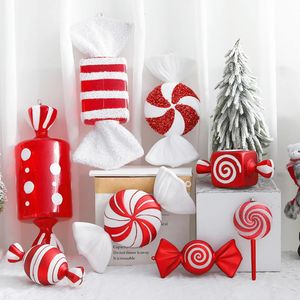 Christmas Decorations 2040cm Oversized Candy Cane Tree Pendant Decoration Wedding Red And White Painted Gold Party Home Decoratio 231121