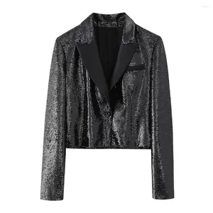 Women's Suits Women Fashion Beaded Dress-style Blazer Short Coat Vintage Long-sleeved All-match Casual Female Outerwear Chic Tops